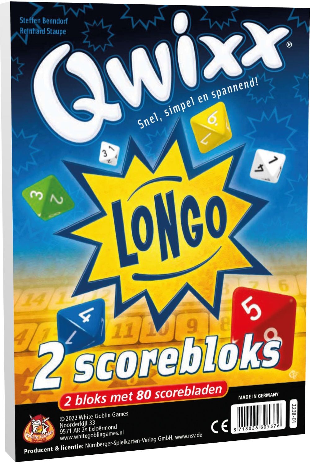 Qwixx longo 2 scorebloks