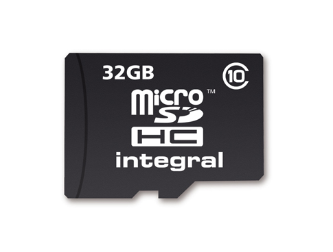 32GB Integral MicroSDHC card - class 10 (90MB/s)