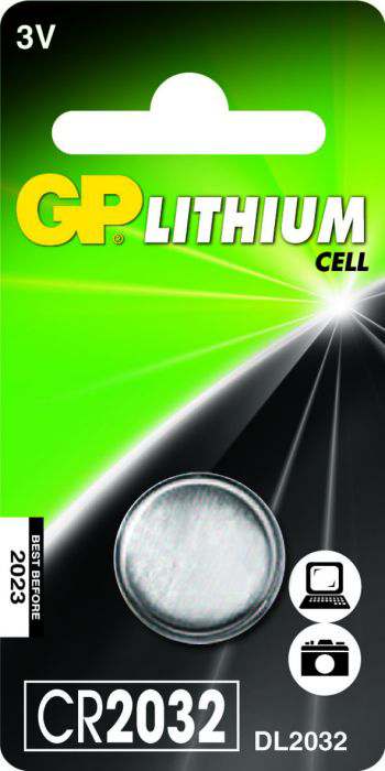GP Lithium knoopcel CR2032, blister 1