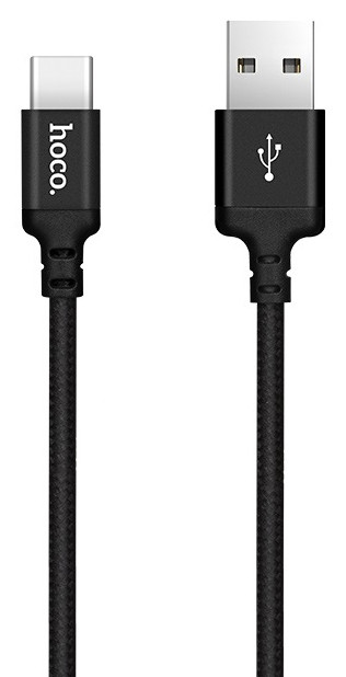 Hoco X14-C2B Charge&Synch USB-C oplaadkabel Zwart 2 meter
