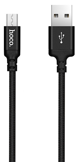 Hoco X14-M2B Charge&Synch Micro USB oplaadkabel zwart 2 meter