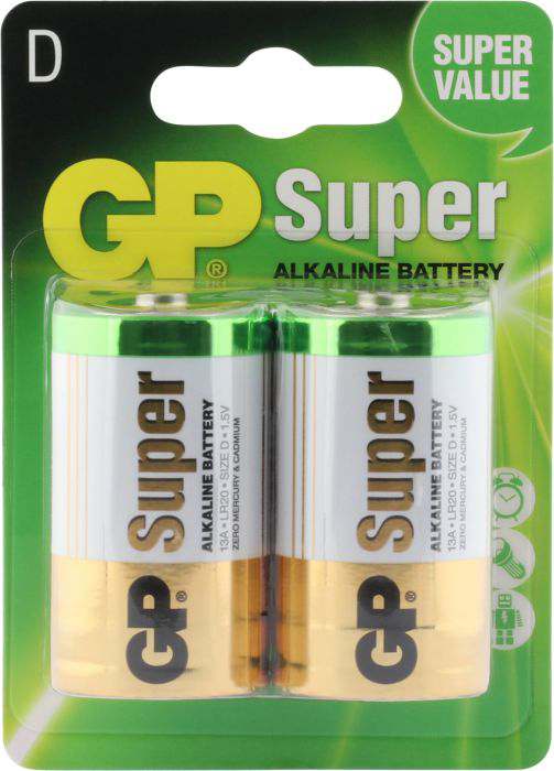 GP Super Alkaline D Mono grote staaf, blister 2