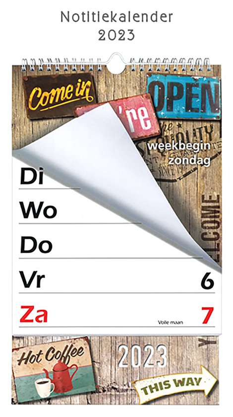 MGPcards - XL-kalender 2023 - Week begint op Zondag - Groot Letter & Cijfer - Come in...