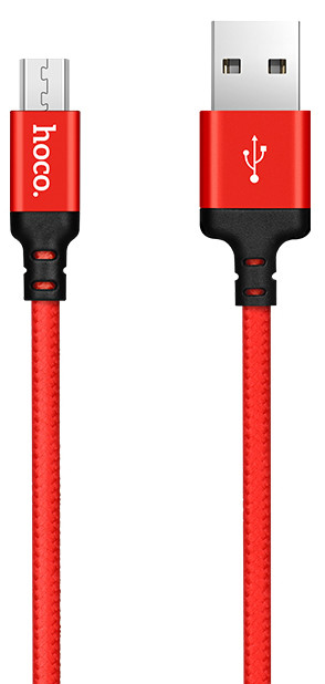 Hoco X14-M2R Charge&Synch Micro USB oplaadkabel rood 2 meter