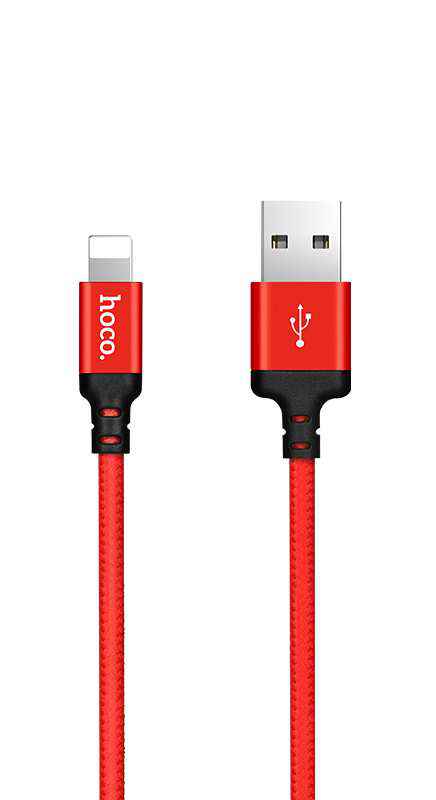 Hoco X14-L1R Charge&Synch Lightning oplaadkabel rood 1 meter
