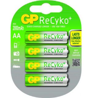 GP ReCyko+ oplaadbare AA Mignon penlite (2000mAh), blister 4
