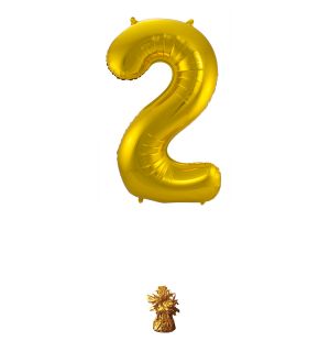 Gouden Folieballon Cijfer 2 - 86 cm