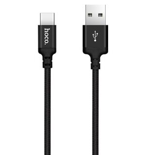 Hoco X14-C2B Charge&Synch USB-C oplaadkabel Zwart 2 meter