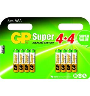 GP Super Alkaline AAA Micro penlite, multipack 8