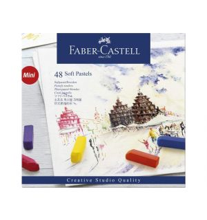 Pastelkrijt Faber Castell halve lengte etui à 48 stuks