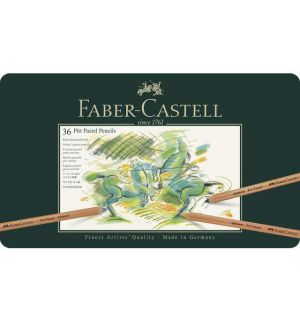 Pastelpotlood Faber-Castell Pitt metalen etui a 36 stuks