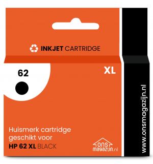 Huismerk HP 62 XL zwart