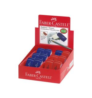 Gum Faber-Castell SLEEVE MINI rood/blauw assorti