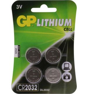 GP Lithium knoopcel CR2032, blister 4