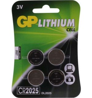 GP Lithium knoopcel CR2025, blister 4
