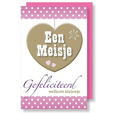 6 Wenskaarten met envelop - Gefeliciteerd welkom kleintje