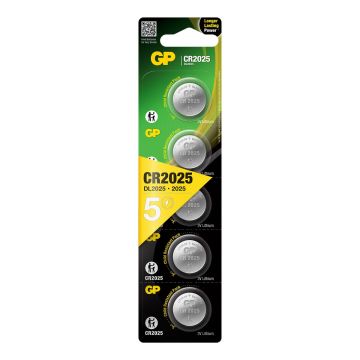 GP Lithium CR2025 Knoopcel Batterijen (5-pack)