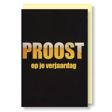 6 Wenskaarten met envelop - PROOST Op je verjaardag