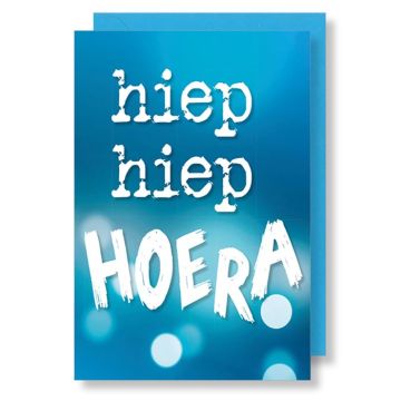 6 Wenskaarten met envelop - Hiep Hiep Hoera