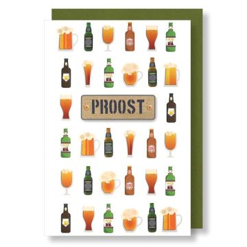 6 Wenskaarten met envelop - Proost