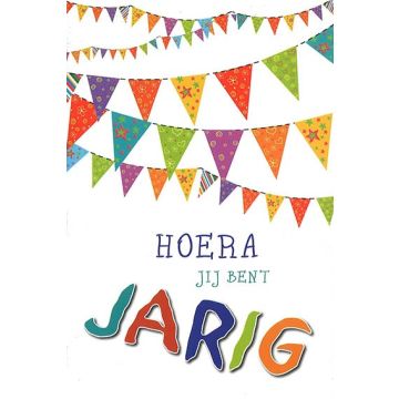 6 Wenskaarten met envelop - Hoera jij bent Jarig