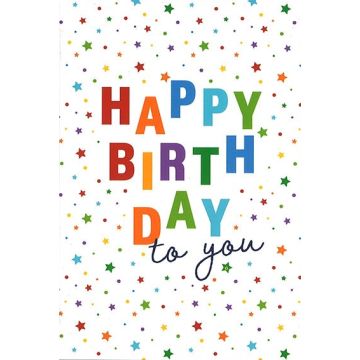 6 Wenskaarten met envelop - Happy Birthday to You