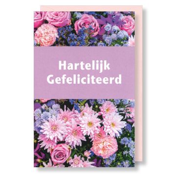 6 Wenskaarten met envelop - Bloemen zonder tekst