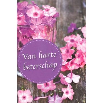 6 Wenskaarten met envelop - Van harte beterschap