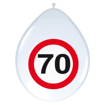 70 Jaar Verkeersbord Ballonnen - 8 stuks