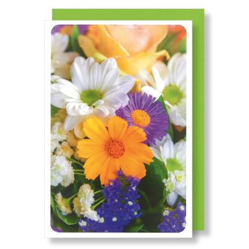 6 Wenskaarten met envelop - Bloemen zonder tekst