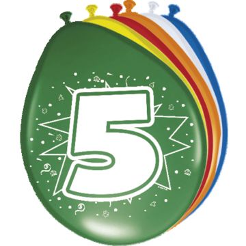 5 Jaar Ballonnen - 8 stuks