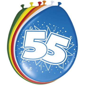 55 Jaar Ballonnen - 8 stuks