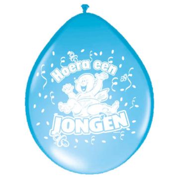 Geboorte Ballonnen - Hoera een Jongen - 8 stuks