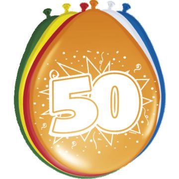 50 Jaar Ballonnen - 8 stuks