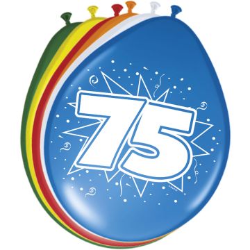 75 Jaar Ballonnen - 8 stuks