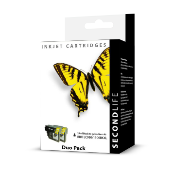 SecondLife - Duopack Brother LC 980 / 1100 Black