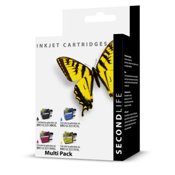SecondLife - Multipack Brother LC 3211 / 3213 XL BK  C  M en Y