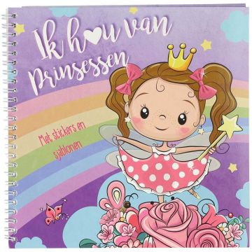 Kleur en Stickerboek - Ik hou van Prinsessen