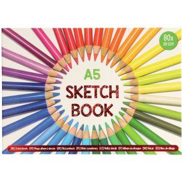 Schetsboek A5 - wit papier - 80 vel