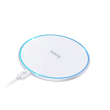 Hoco Draadloze snellader voor iPhone & Samsung - 15 Watt - Wit