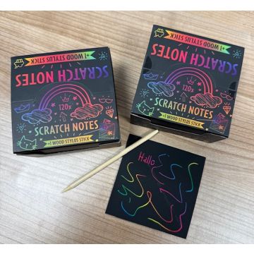 Scratch Notes - 120 vel - 9x9cm - inlcusief Houten Stylus