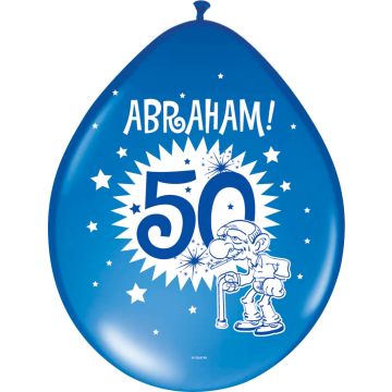 50 Jaar Abraham Knalfeest Ballonnen - 8 stuks