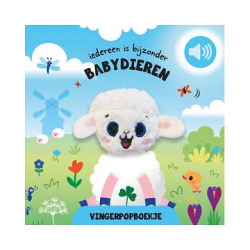 Vingerpopboekje met geluid - Babydieren