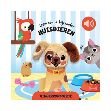 Vingerpopboekje met geluid - Huisdieren