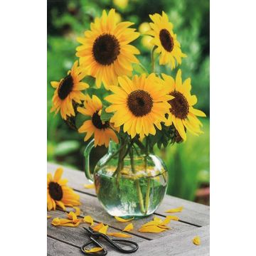 10 Wenskaarten met envelop - Bloemen zonder tekst