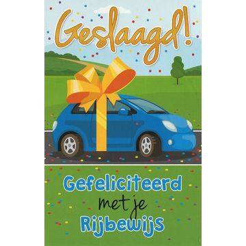 10 Wenskaarten met envelop - Rijbewijs geslaagd