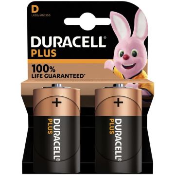 Duracell Plus Alkaline D (2-pack)