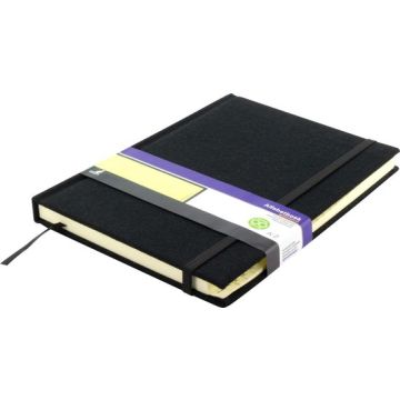 Alfabetboek Kangaro A5 A-Z Linnen Hard Cover Zwart / 208 Pagina's / Leeslint / Elastiek