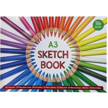 Schetsboek A3 – wit papier – 50 vel