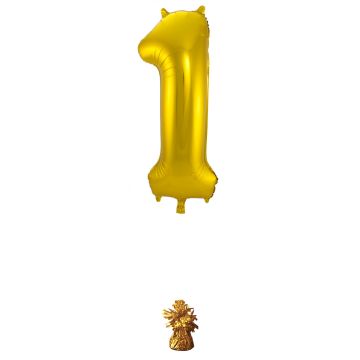 Gouden Folieballon Cijfer 1 - 86 cm